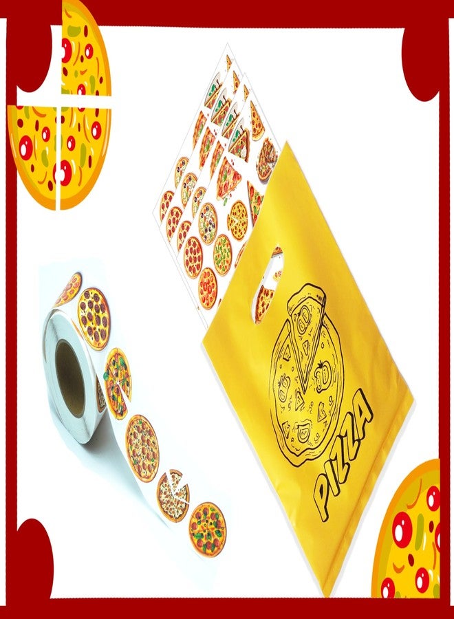 PIBIPAID 50 Pizza Goodie Bags Party Favors -Food Themed Plastic Party Supplies Candy Bag Sport Birthday Baby Shower Party Decorations Bag - Image 5